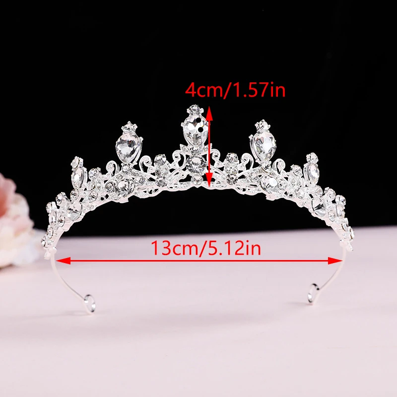 Elegant Colorful Crystal Tiara Crown Women Girls Party Wedding Princess Rhinestone Bridal Crown Hair Jewelry