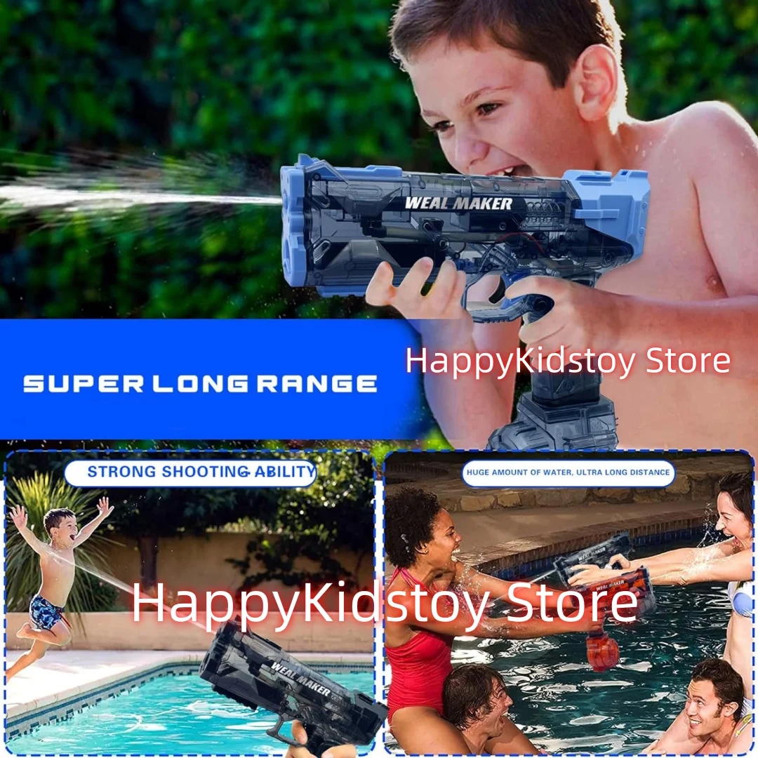 Electric Water Gun 32 Ft Shooting Range & Battery Powered Squirt GunSwimming Pool Beach Outdoor Toys for Kids Adults