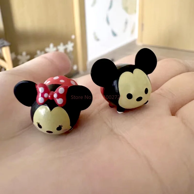 Figuras de Mini frijol Tsum de Disney auténticas, 14 Uds., muñeca Rebelle Kawaii, figuras bonitas a granel, regalos de la serie Mickey Minnie para niños, juguetes