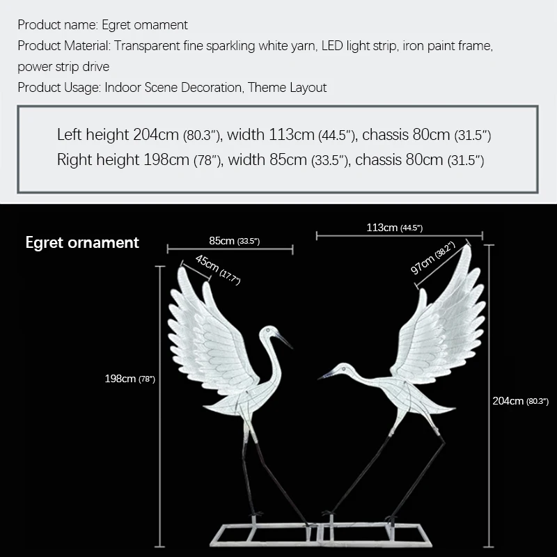 AOSONG Modern LED Light  for Party Stage ShiningRoad Lead Egret edding Decoration Lamp