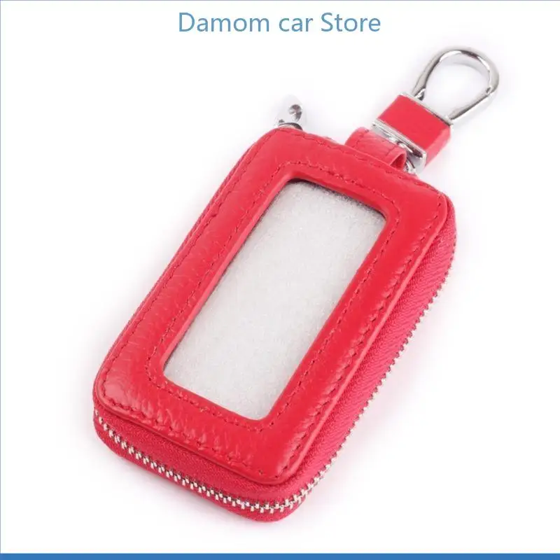سيارة A2UC لمفتاح الحافظة، سيارة جلدية عالية الجودة لسلسلة المفاتيح وحامل سلسلة المفاتيح وخطاف معدني وحقيبة بسحاب #3