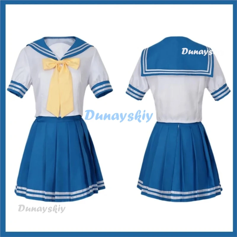 Anime Lucky☆Star Izumi Konata Hiiragi Tsukasa Cosplay Costume Takara Miyuki Hiiragi Kagami Wig Blue JK School Uniform Woman Suit