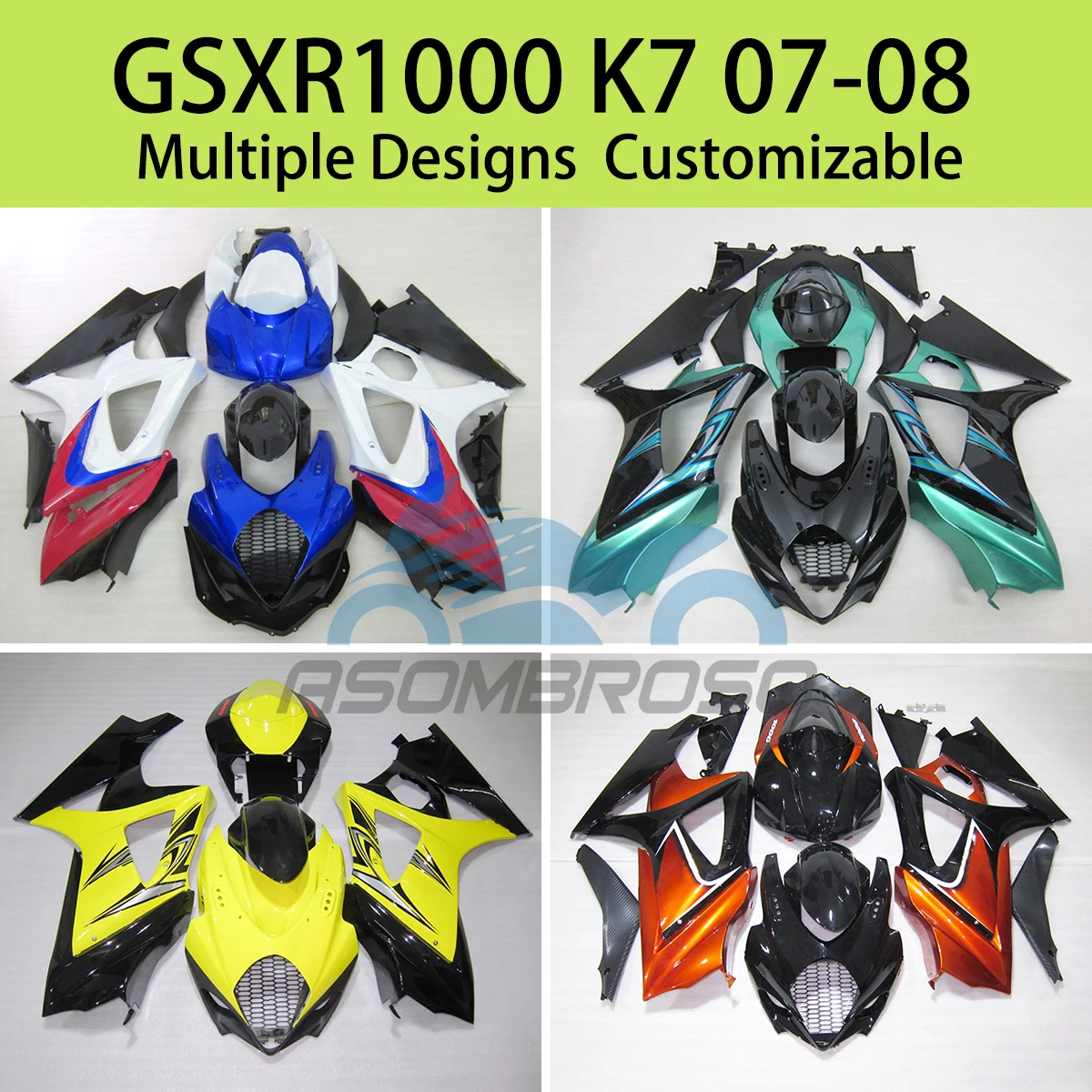 For SUZUKI GSXR1000 2007 2008 ABS Plastic Fairings GSXR 1000 07 08 Aftermaket Motorcycle Bodywork Injection Fairing Kit