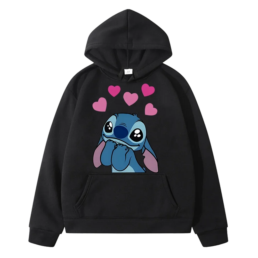 Stitch Disney print Hoodies Casual Fleece Sweatshirt y2k sudadera disney Anime hoodie pullover boy girl clothes kids Day gift