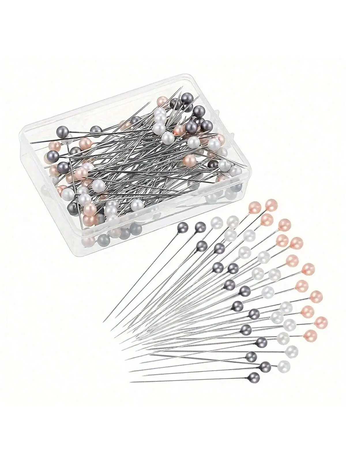 100pcs long decoration 55mm white powder gray three color clothing accessories Valentine's Day flower fixed needle ball position