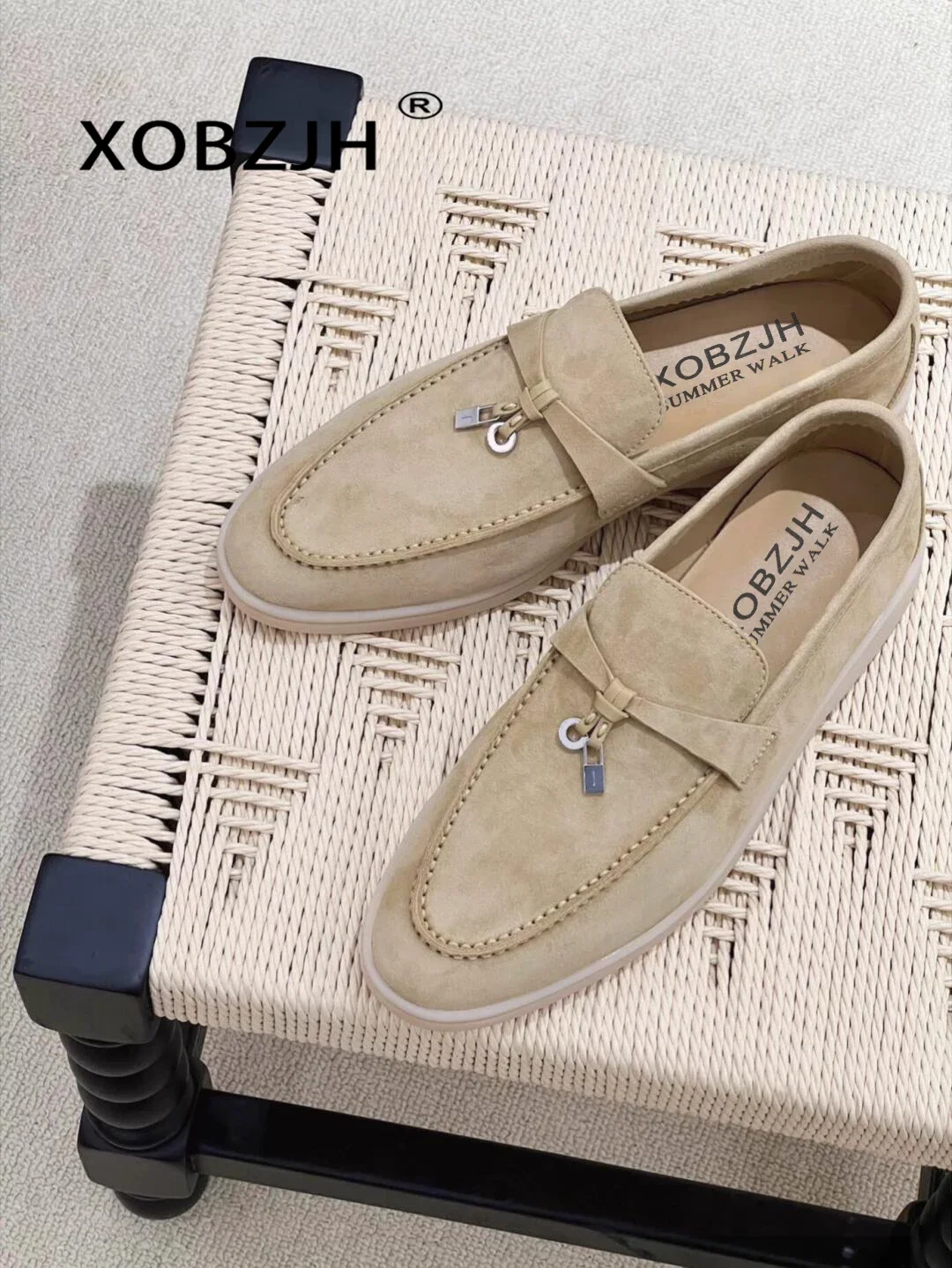 

Loafers Moccasines Suede Summer Walk Women Shoes Spring Autumn Fashion CausaleLeather Metal Pendant Flat Shoes Lazy SlipOn Mules