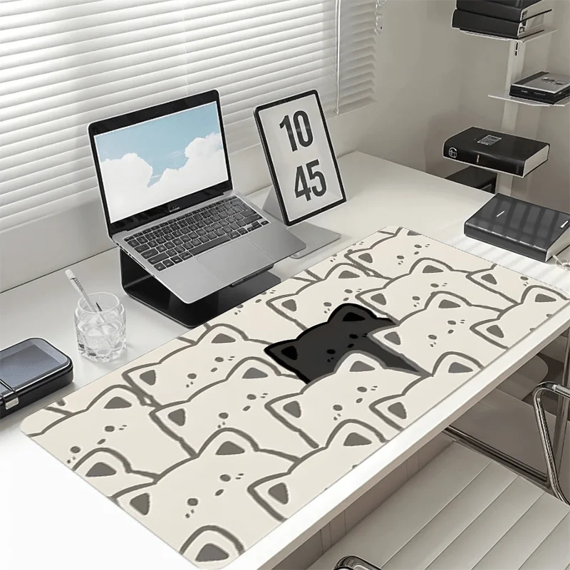 

Cute Cat Face Mouse Mat, Gaming AccessoriesOffice Game Table Mats XXL Rubber Anti-slip Gaming Keyboard Mousepads Long Desk Pads