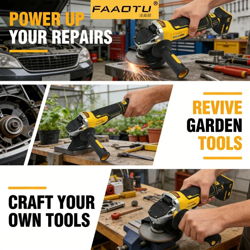 FAAOTU 406 Cordless Grinder, 20V, Same Durability as DW for Metal Work Compatible with DW batteries NO battery view 5