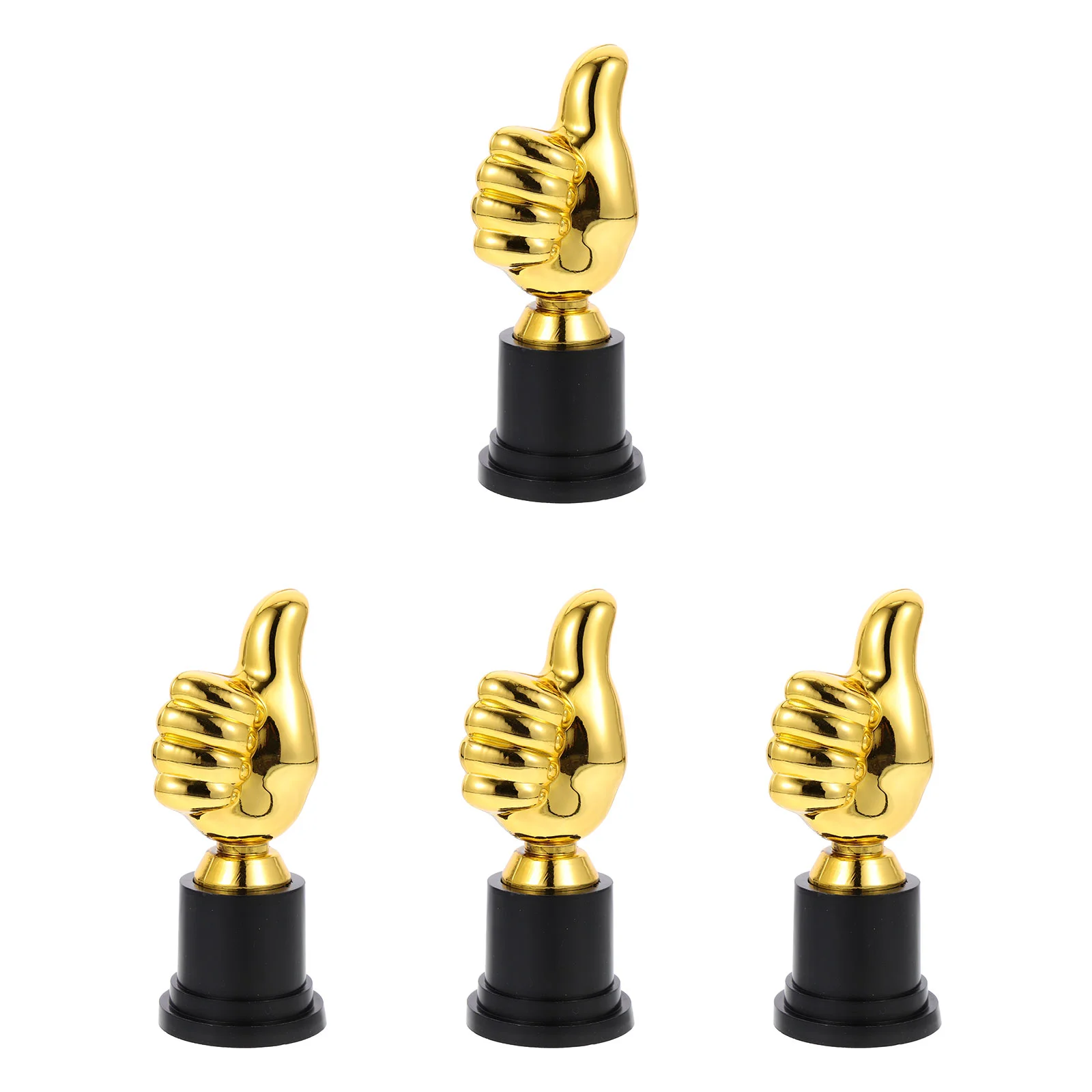 4 Pcs Plastic Trophy Children Thumb Round Tray Decorative Kids Awards Designed Game Decoration Toy Sports Contest Reward