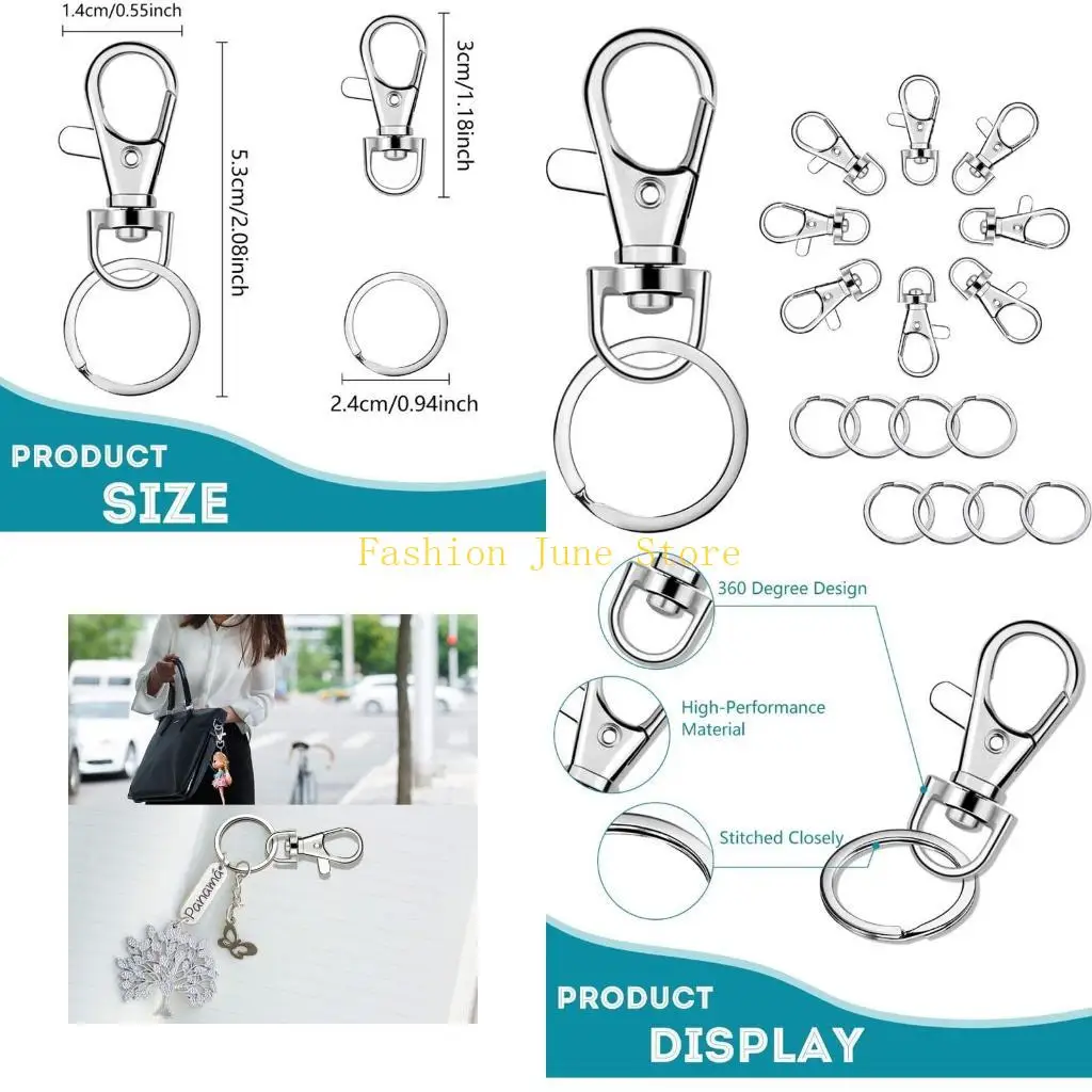 

N5KA 100 шт. крючки для ключей с зажимами для брелоков для рукоделия ремешок ювелирные изделия Ма