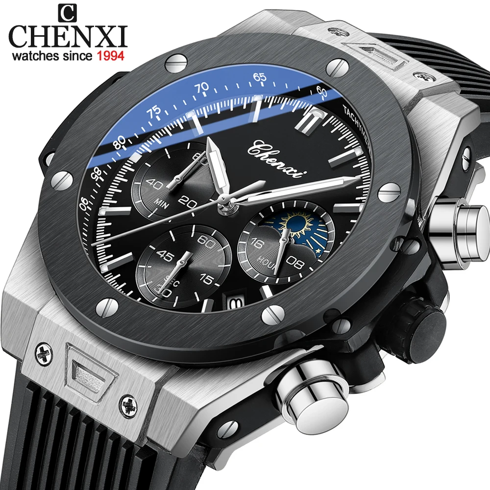 CHENXI Date Men Quartz Watches Luxury Brand Chronograph Mens Top Sport Wristwatches Fashion Casual Waterproof Luminous Watch