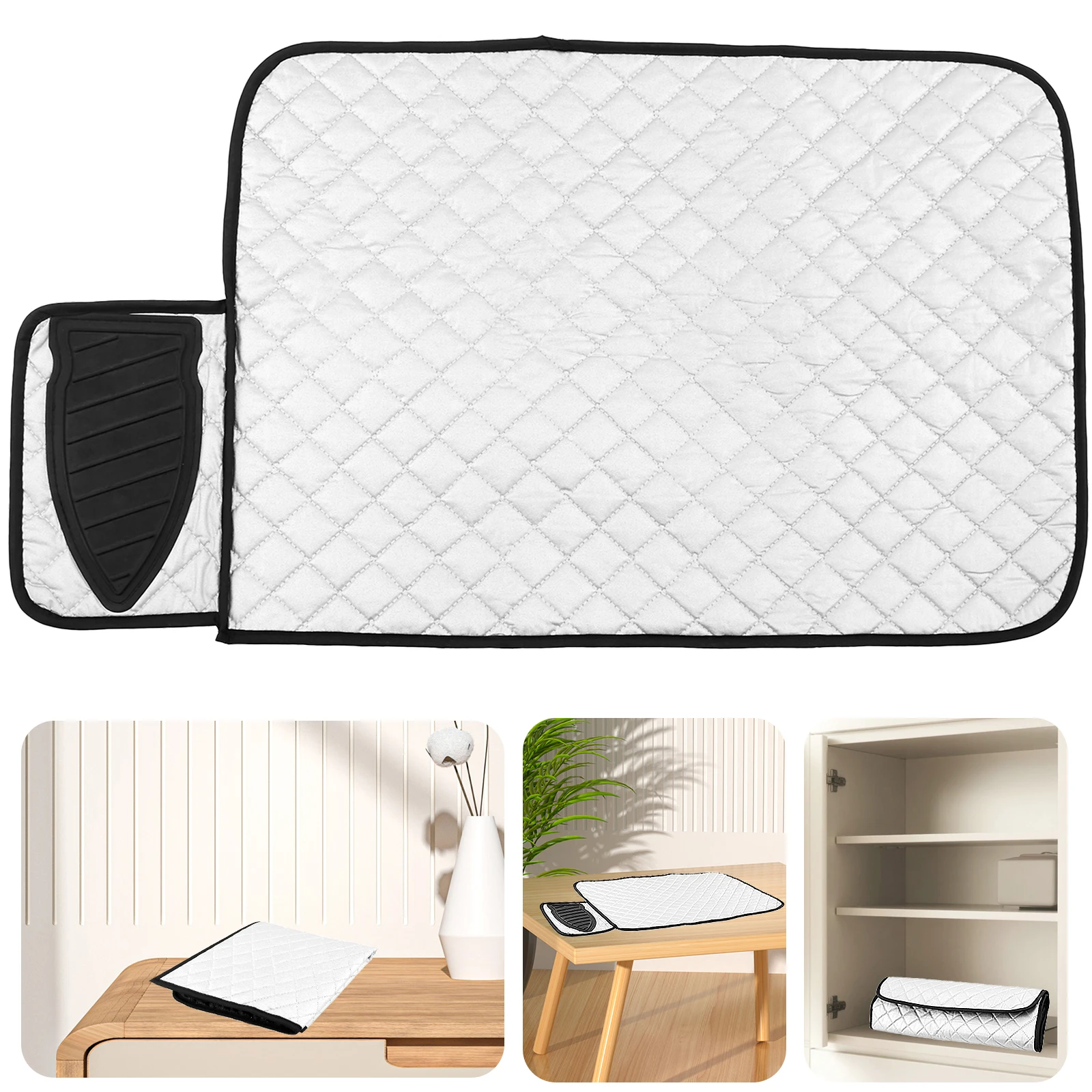 Upgraded Ironing Mat Thick Portable Ironing Mat Handy Laundry Washer Dryer Isolate Heat Pad Cover for Table Top 50x83cm