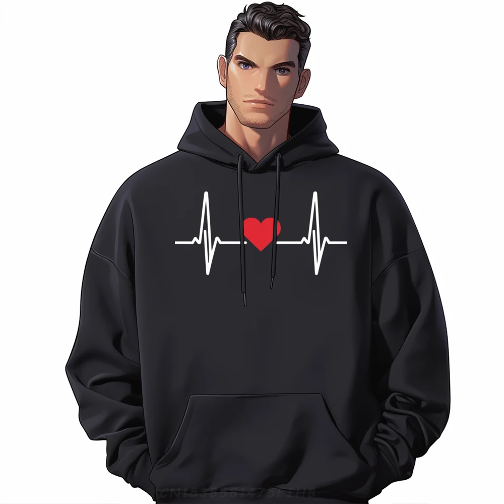 

Cardiologist Heart Heartbeat Pulseline Cardiology Graphic Sweatshirts Men Polyester Camisas De Hombre Oversize Long Sleeve