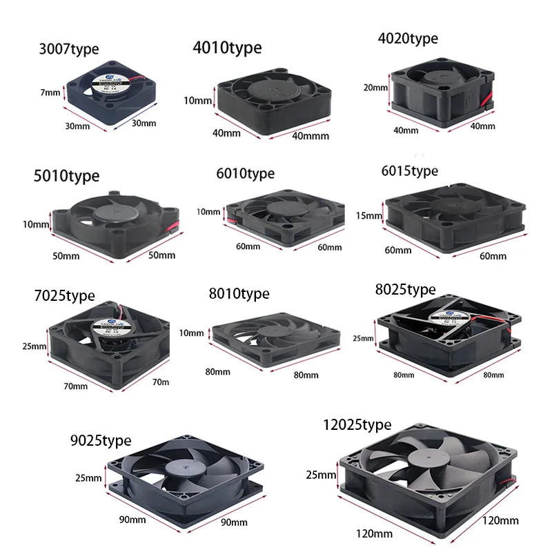 

Brushless Cooling Fan Motor Case with 2PIN XH-2.54 Sleeve Bearing DC 5V-12V-24V for PC CPU Cooler