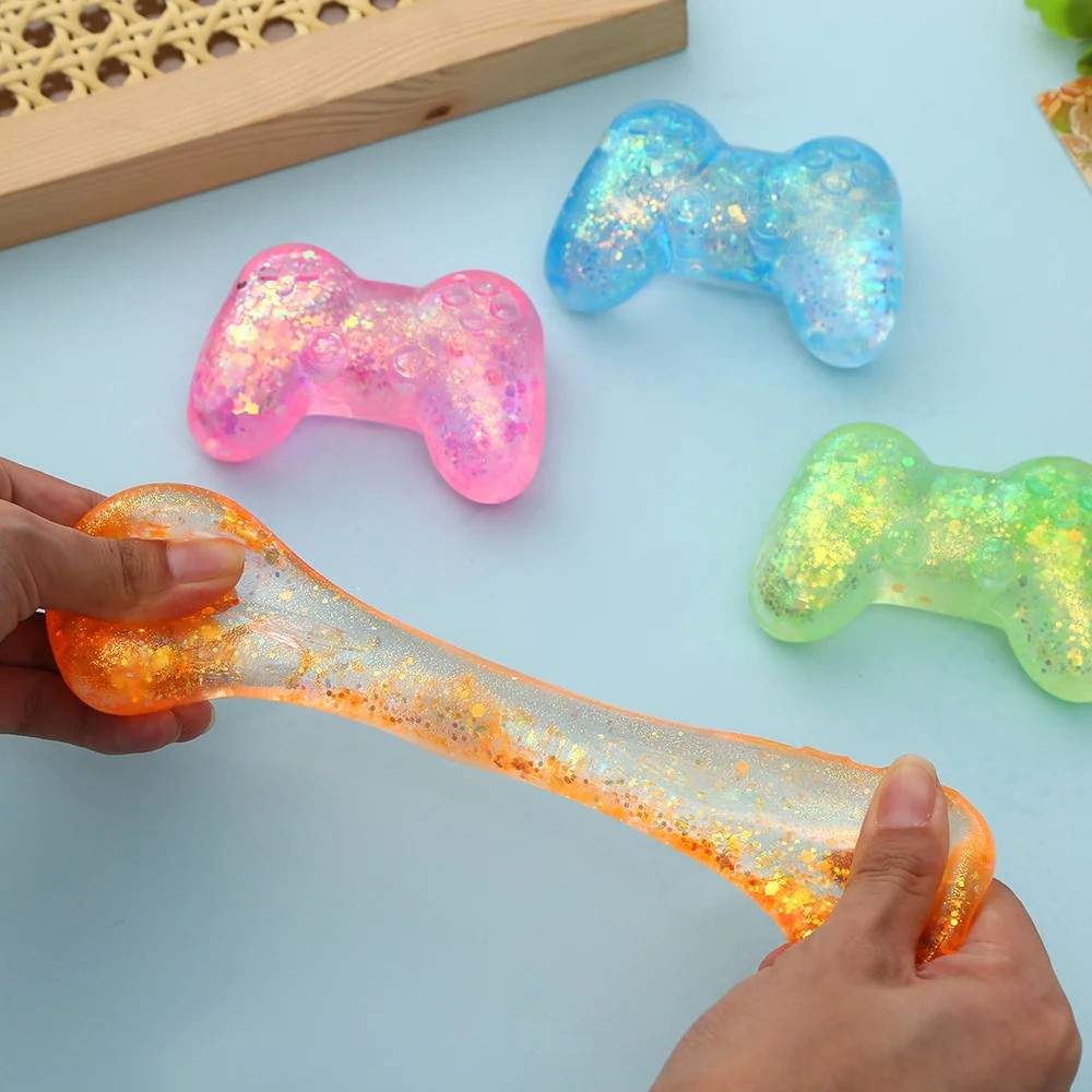 Squishy Sequins Game Machine Maltose Fidget Toy Anti-stress Slow Rebound Pinch Toy Soft Squeezing Colored Decompression Toy