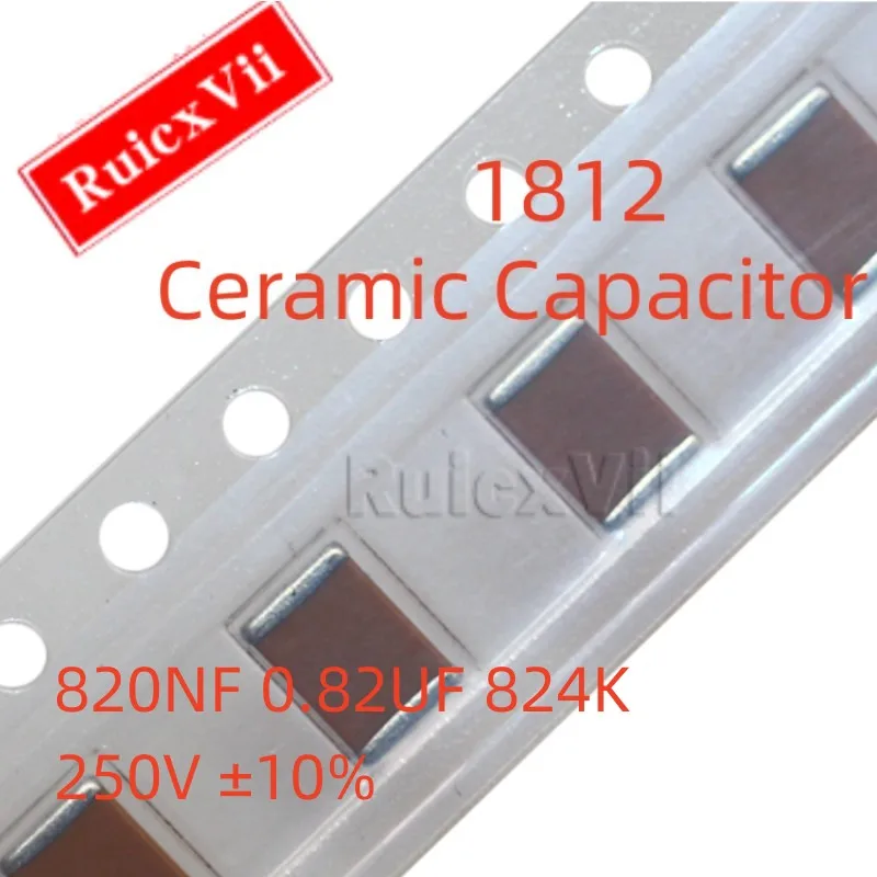 (10pcs) 1812 820NF 0.82UF 824K 250V ±10% X7R 4532 SMD Ceramic Capacitor