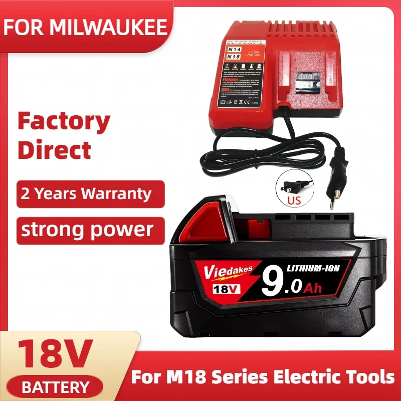 قوة مدمجة، لا يوجد خطوبة. بطارية رفيعة 9.0 أمبير في الساعة متوافقة مع ميلووكي M18. وزن أخف للعمل العلوي والمساحات الضيقة ✅ #1