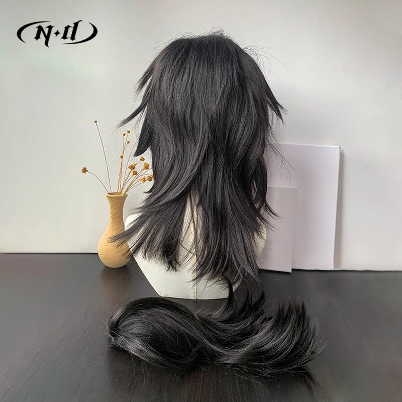 Pelucas de Cosplay ND Giyu Tomioka Kimetsu no Yaiba, pelucas de pelo de Cosplay de Anime para Comic Con Coser, fiesta de disfraces, sintético resistente al calor