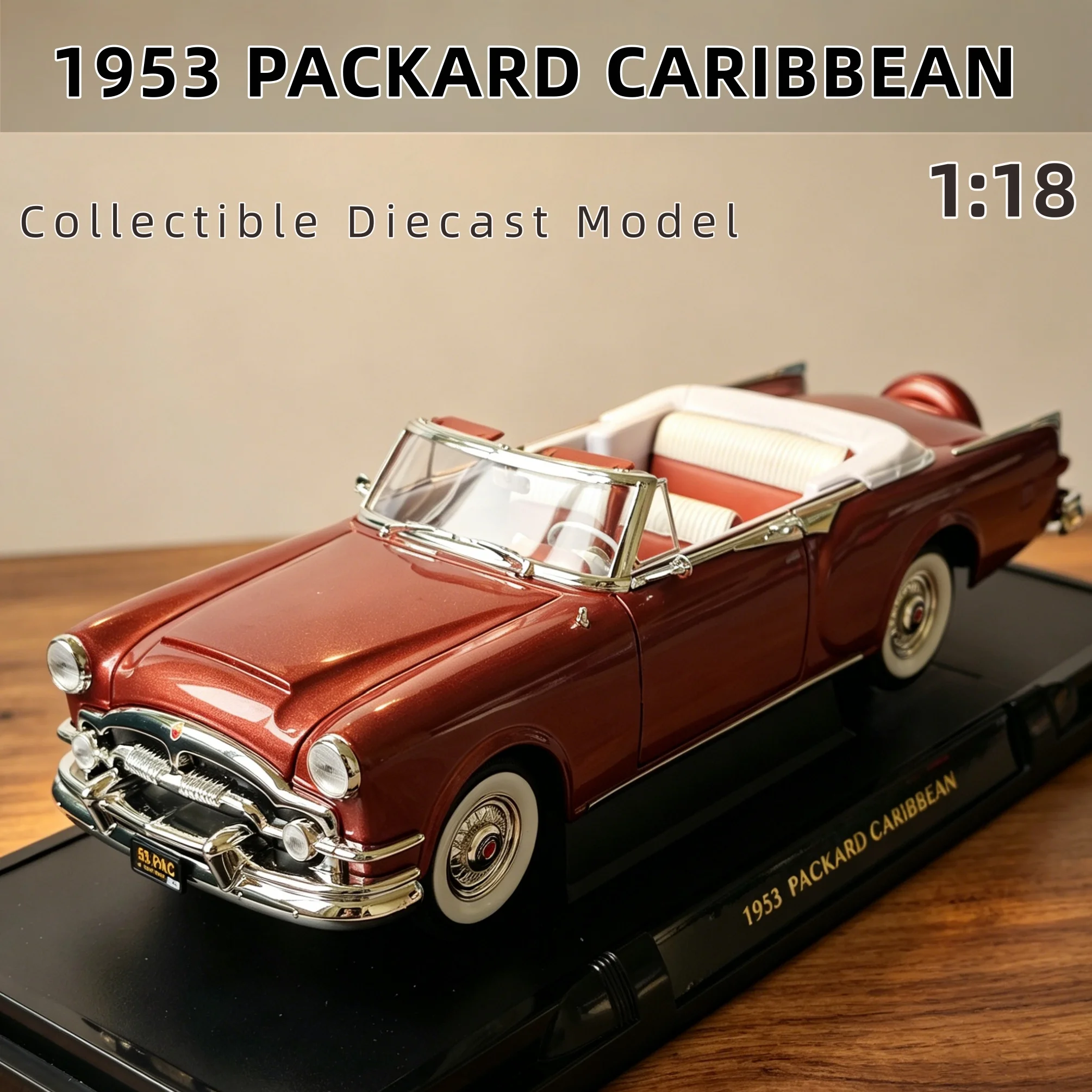 

1:18 Scale 1953 PACKARD CARIBBEAN Car Model Alloy Static Diecast Vehicle Metal Adult Toy Souvenir Collection Gifts