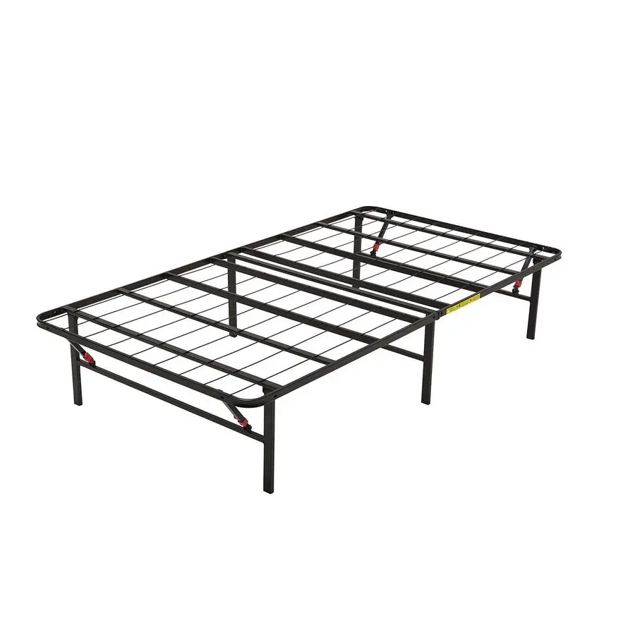 

Basics Bed Frame with Storage, Foldable Metal Platform, Sturdy Steel, No Box Spring Needed, 14inch High, ToolFree Setup, Twin Si