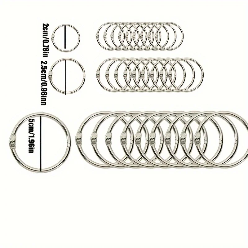 10PCS binder book ring, loose leaf binder ring, key ring, index card metal ring DIY storage ring, binding iron ring