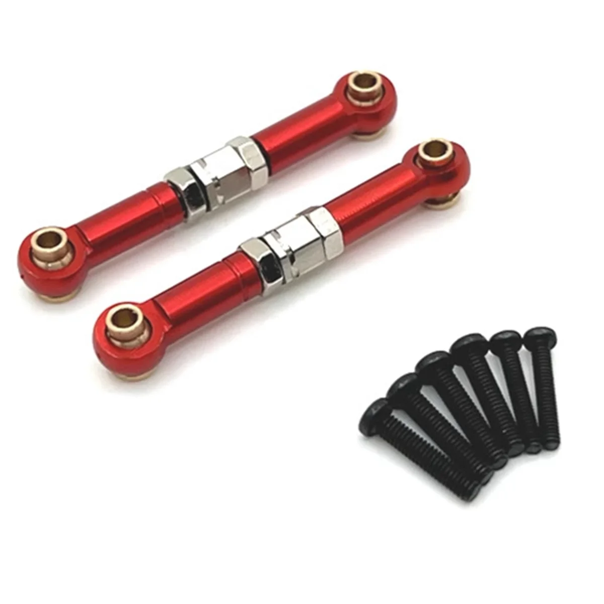 Aluminum Front Steering Link Rod Linkage for 1/14 14209 14210 RC Car Upgrade Parts Red