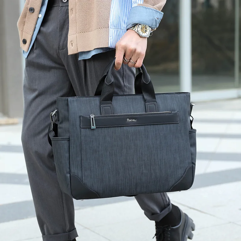 

Men's Crossbody Bag Handheld Cloth Briefcase For Men, Business High-end Meeting Computer Bag, Large Capacity Men's Handbag