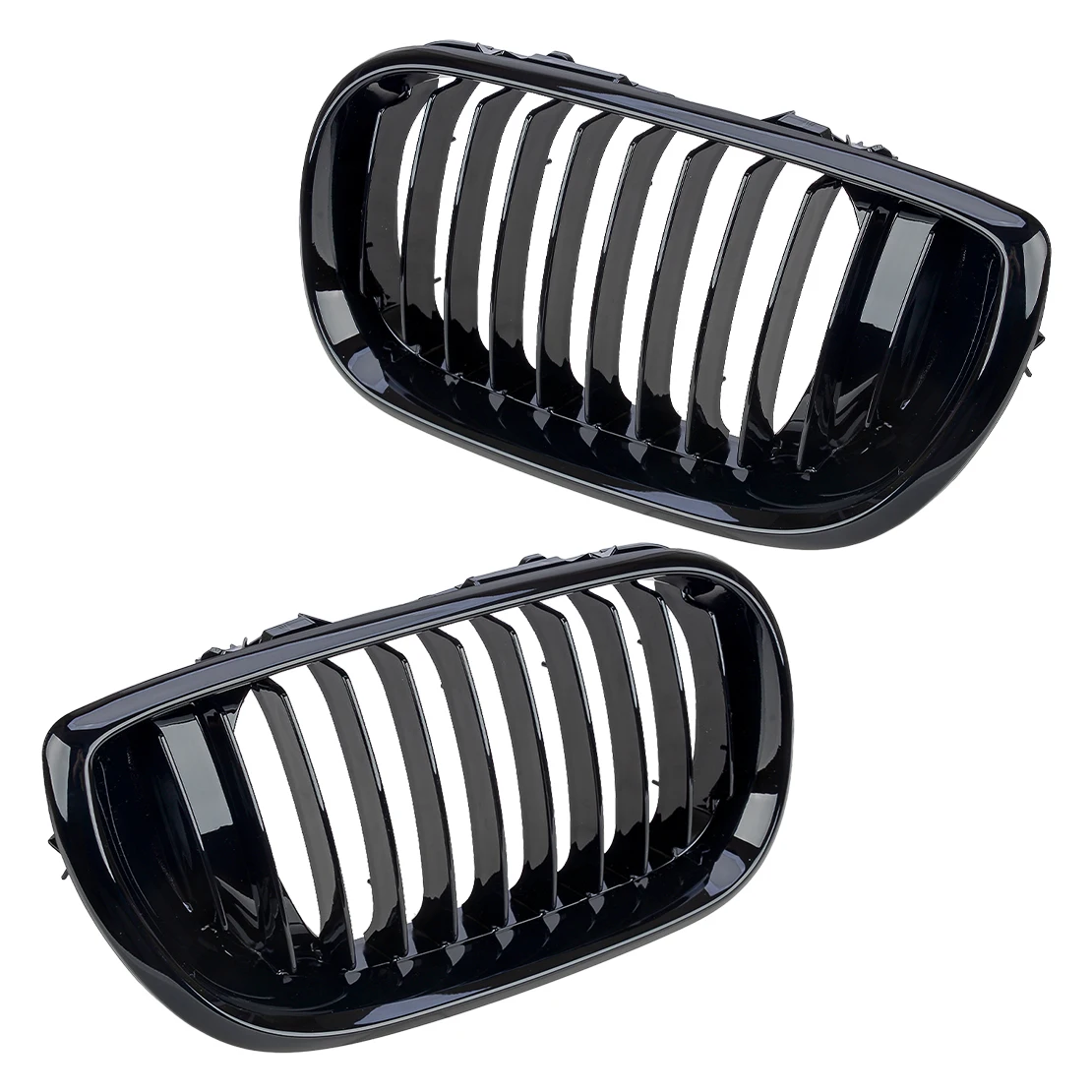 

1 Pair Front Bumper Grille Covers Trims Fit for BMW 3 Series E46 Touring Saloon 2002 2003 2004 2005 Black