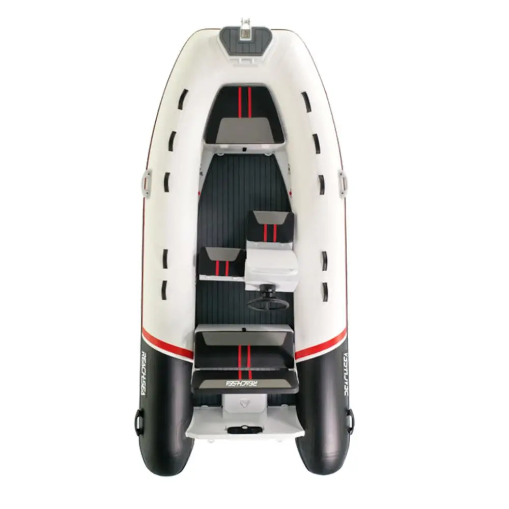 3.8m Aluminum RIB 12.5ft Hypalon PVC Center Console Inflatable Boat 6 Person Rigid Motor Yacht Tender