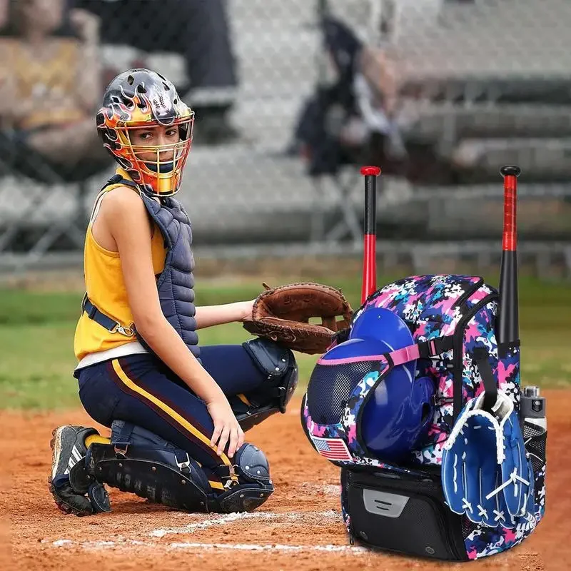 Waterproof Baseball Bag for Youth, Softball Bag, Backpack for Bat Gloves Holder, Helmet, Shoes Compartment