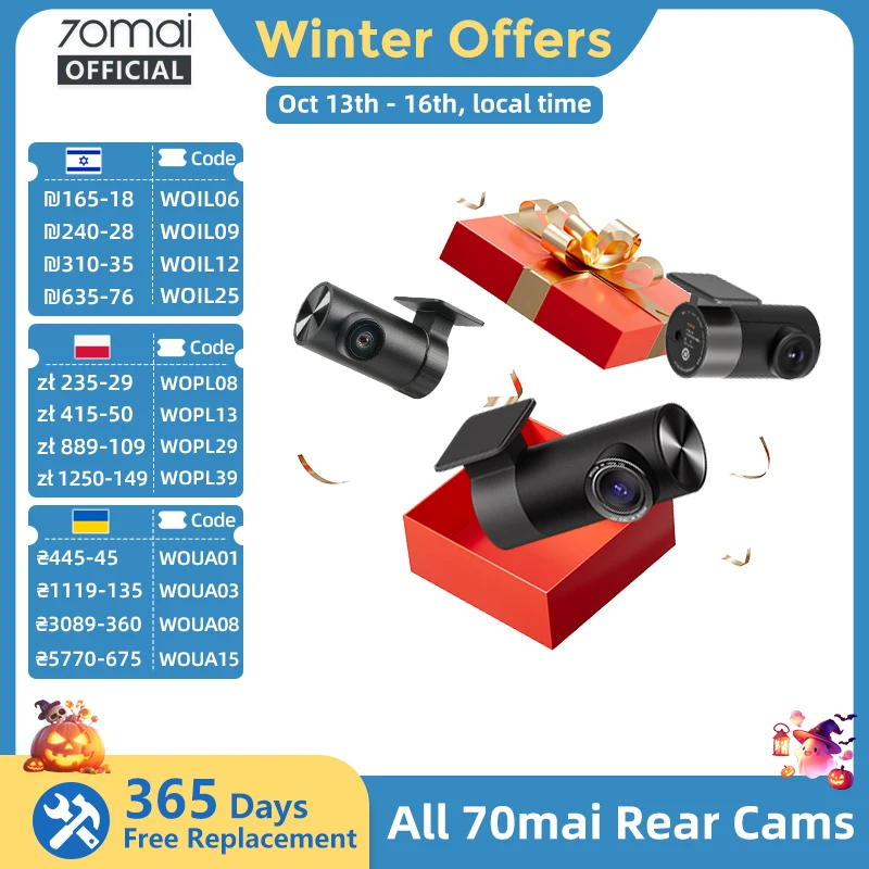 70mai Rear Cam RC06 for 70mai 4K Dash Cam 70mai A800 4K Car DVR Rearview cam 70mai Pro Plus+ for A800S & A500S