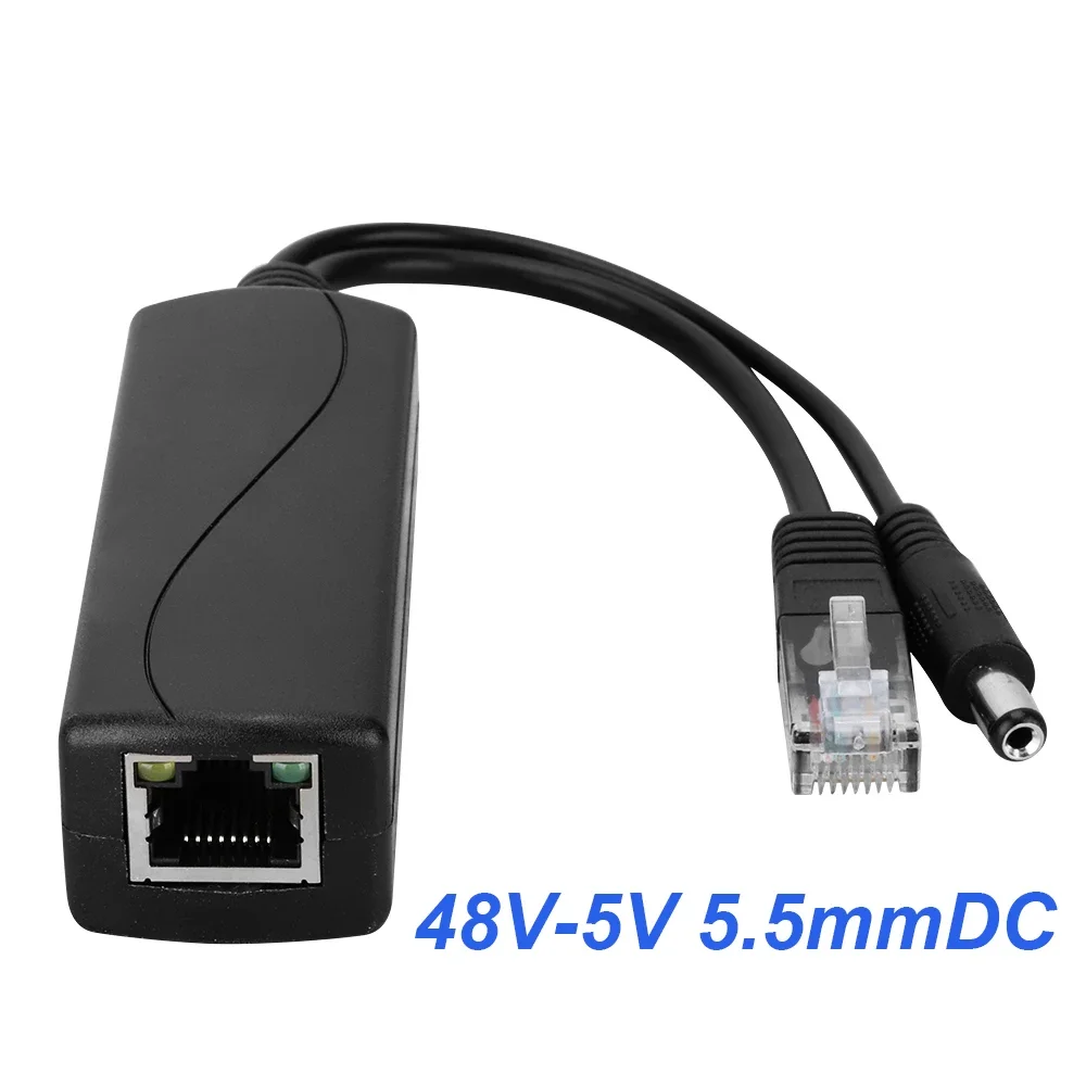 48V naar 5V 12V POE Splitter Voeding Micro USB Type C Barrel Jack voor Hikvision Huawei Bobcat Raspberry Pi HKBTM Adapter