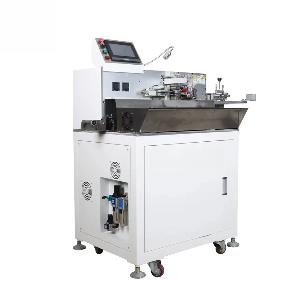 Brand New Fully Automatic Double-head Tinning Machine Roller Feeding Type HS-02Z8-L 3500W Wire Cutting and Stripping Machine