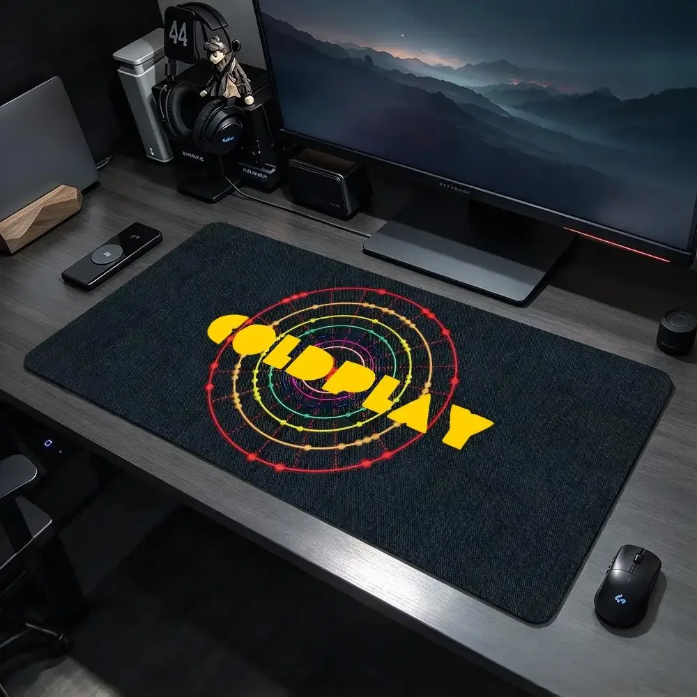 Rock Band C-Coldplay Mouse Pad Large Gaming Mousepad Desk Mat Non Slip Bottom Featuring Stitched Edges