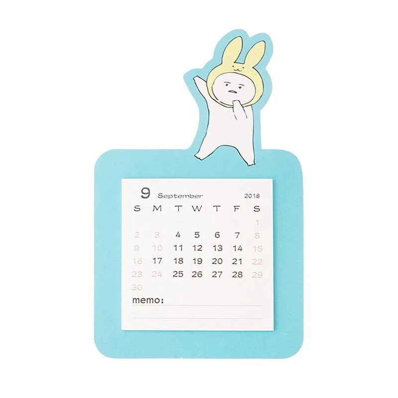 1pc Magnet creative tearable sticky note 2018.9-2019.12 schedule desk calendar weekly planner memo school office stationery