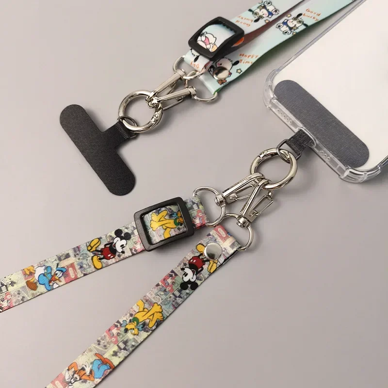 حزام كتف طويل متقاطع للجسم ، حبل هاتف محمول ، سلسلة تعليق واسعة من القماش ، كرتون لطيف ، رقبة قابلة للتعديل ، رباط قماشي للرقبة