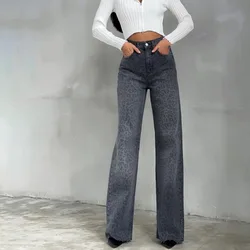 Jeans taille haute étroit imprimé léopard pour femmes, pantalons en denim minces pour femmes, vêtements décontractés pour femmes, mode printemps, nouveau, fjWomen, 2024