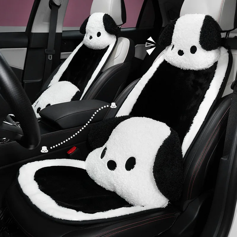 

Car Headrest Neck Pillow Waist Rest Cute Plush Dog Backrest in The Car Lumbar Support