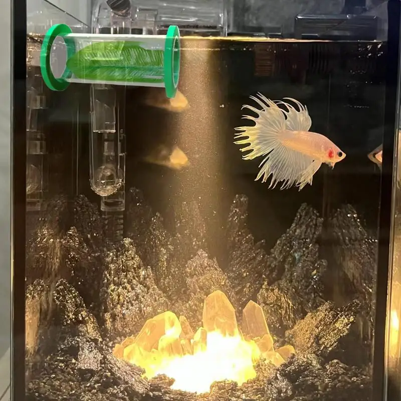 Betta Tunnel Betta Habitat Met Blad Drijvende Acryl Tunnel Garnalen Grot Aquarium Decor Voor Verrijking Verbergen Rusten