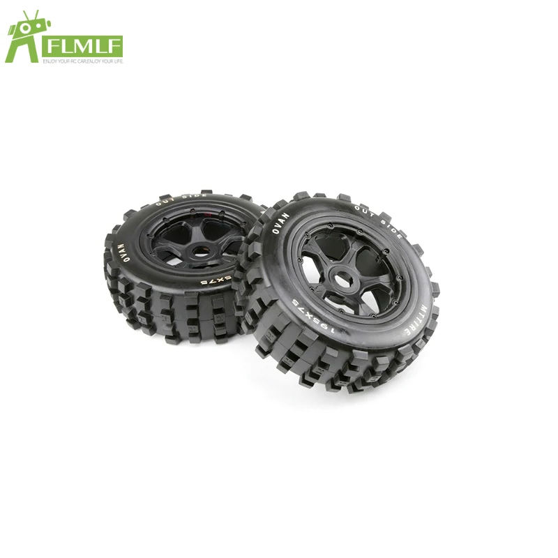 

Knobby Front 195X75mm or Rear 195X80mm Wheel Tire Assembly Kit for 1/5 HPI ROFUN BAHA ROVAN KM BAJA 5T 5SC LOSI DBXL Rc Car Part