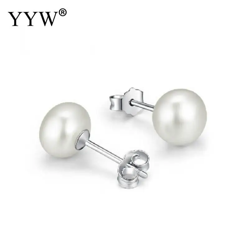 7-11mm Natural Freshwater Pearl Stud Earrings Potato Natural White Pink Purple Pearl For Women Earring Jewelry Wholesale