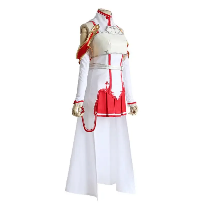 qq681Disfraz de Anime Sword Art Online Asuna Yuuki para mujer, trajes SAO, traje de Halloween hecho a medida