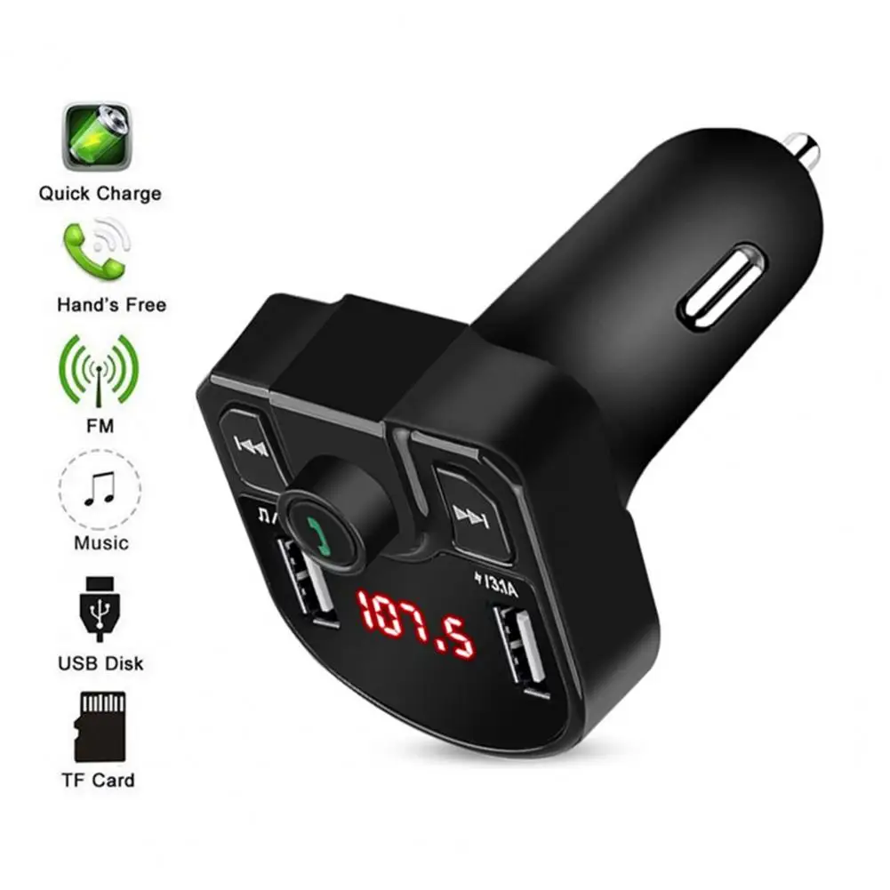 

Bluetooth-compatible Transmitter With Dual USB Charging Ports Hands-Free Calling Wireless Radio Adapter Support Car Accessories