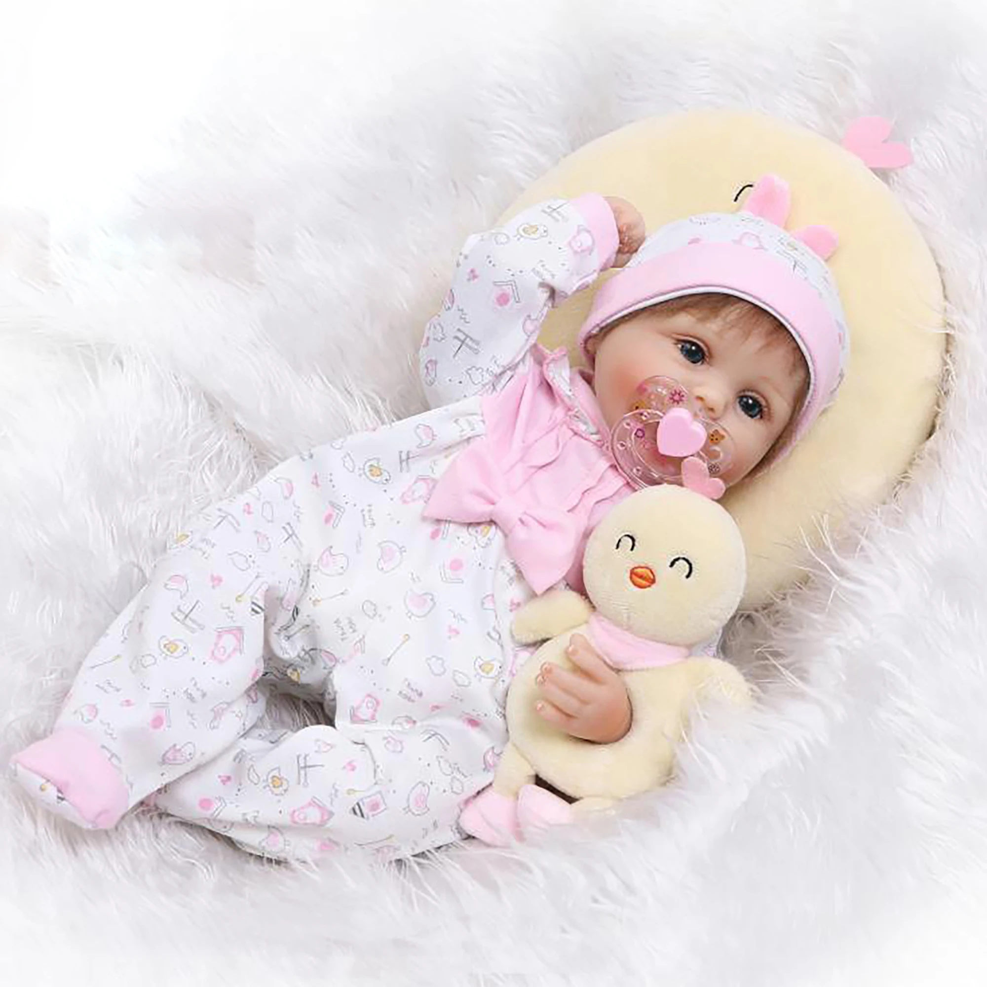 NPK-1733 Wysokiej Jakości Miękka Winylowa Silikonowa Lalka Reborn, Możliwość Siedzenia, Leżenia i Zanurzania, Symulacja Niemowlaka, Zabawka Silikonowa