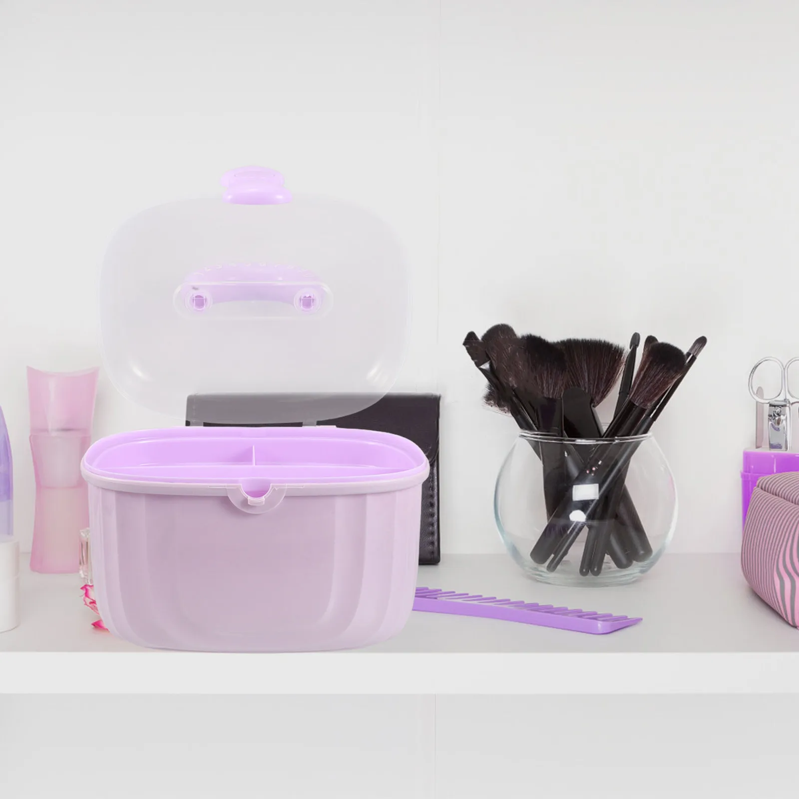 Double Layer Bow Knot Handle Storage Box Lid Jewelry Organizer Portable Makeup Small Accessories Desktop Travel