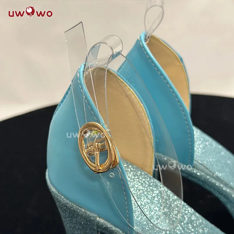 

LQUWOWO Bloomm S4 Cosplay Shoes Fairy Wings Cosplay Shoes High Steel Blue Shiny Shoes