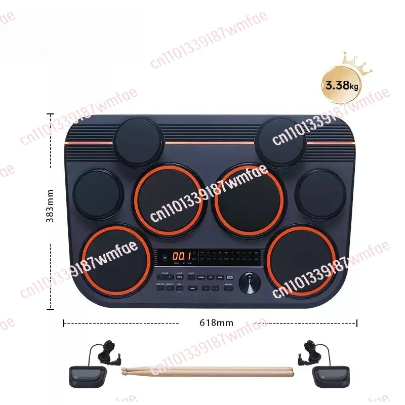 Full Mesh Desktop Electronic Drum Kit, Compact Portable Electronic Drums for Outdoor Performance Musical Instrument