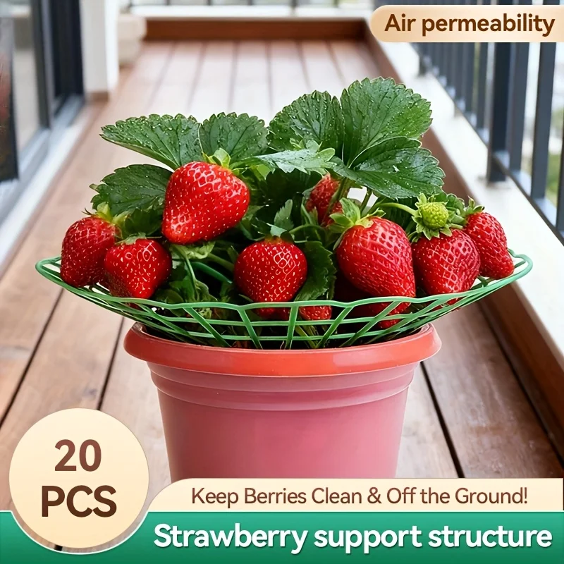 20pcs Green Strawberry Planting Racks, Watermelon Support Frames, with 3 Fixed Support Legs. Garden Plant Care|Functional Garden