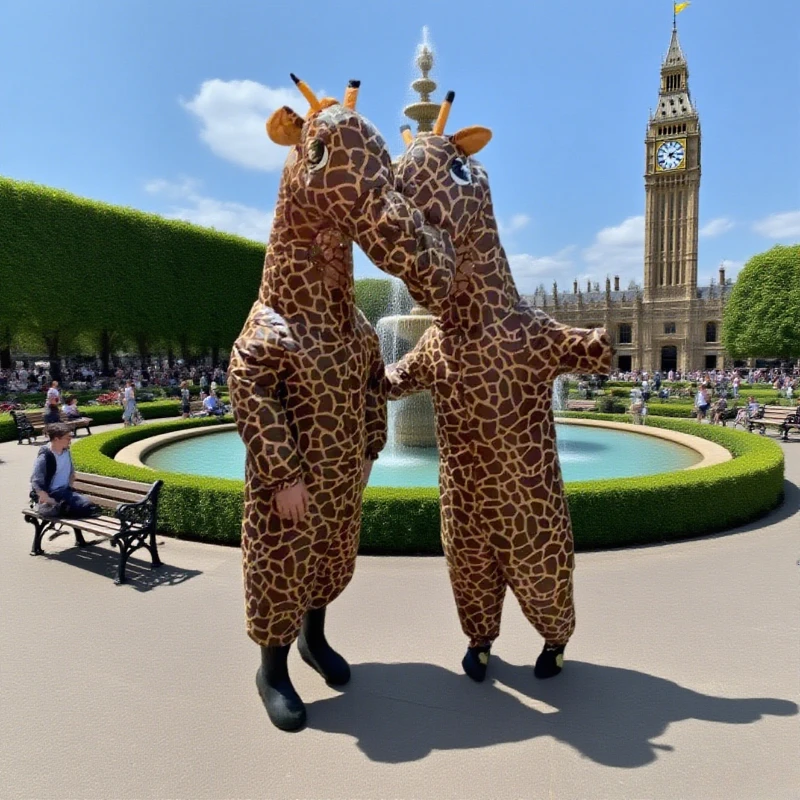 

Giraffe inflatable costume animal series fun cosplay party dress up set Halloween Christmas holiday party prop gift decoration