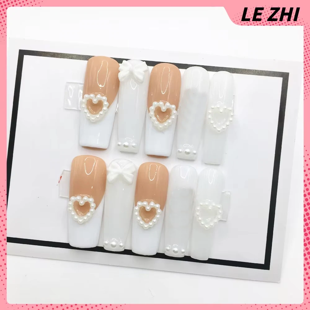 Kawaii Animal Spicy Girl Hot Sale Xxl Long Coffin Fake Nails Colourful Diamond Metal Butterfly Artificial False Nails